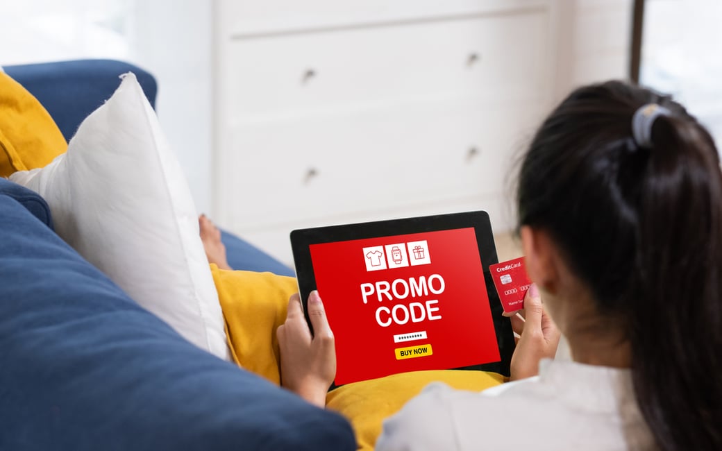 Email coupon with a promo code